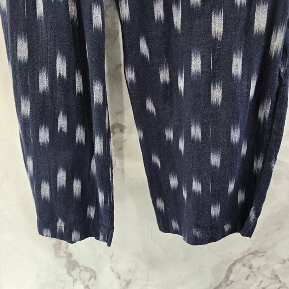 Elevenses Jumpsuit Womens Small Navy Ikat Corset Spaghetti Cropped Boho - Picture 9 of 12